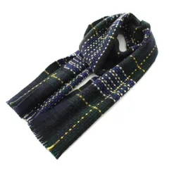 ジョンストンズオブエルガン Johnstons of Elgin マフラー ストール フリンジ チェック柄 カシミヤ 緑 グリーン 紺 ネイビー /YT