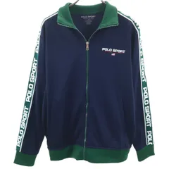 美品 POLO SPORT RALPH LAUREN ポロスポーツラルフローレン トラックジャケット M ネイビー 裏起毛 ジャージ メンズ 古着