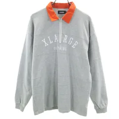 XLARGE エクストララージ 長袖 ハーフジップ ラガーシャツ L グレー メンズ 古着