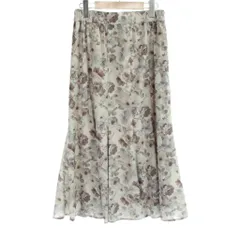 エニィスィス エニシス anySiS 花柄 フレアスカート 2 アイボリー ロング丈 /AB ■OS