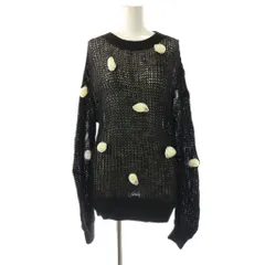 スナイデル SNIDEL 24SS フラワーモチーフニットプルオーバー セーター 長袖 ONE ブラック /MY ■OS