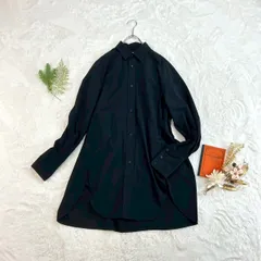 ear PAPILLONNER SUM1 STYLE イア パピヨネ スミスタイル 長袖シャツ ポケット ナイロン ストレッチ 無地 ブラック 黒 レディース オーバーサイズ フリーサイズのサムネイル