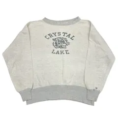 50s 60s Lサイズ Champion チャンピオン ランタグ スウェット ツートン 染み込みプリント オリジナル オートミール グレー