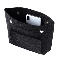 【新品】 ddice バッグインバッグ フェルト 小さめ Sサイズ インナーバッグ 軽量 バッグ ポーチ レディース バッグの中を整理整頓 バックインバック (Sサイズ―ダークグレー) 0