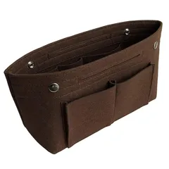 【新品】 APSOONSELL 軽量 バッグインバッグ フェルト Bag in Bag Organizer 自立 収納 ポーチ バックインバック メンズ レディース 小さめ コーヒー色 M 0