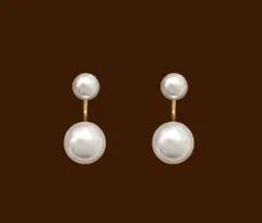 シンプル パールイヤリング ノンホールピアス 痛くない シリコンカバー付き 落ちにくい 上品 大人可愛い
