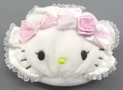 【中古】バッグ ハローキティ ホワイトフリルデザインシリーズ フェイス形ポーチ 「サンリオキャラクターズ」