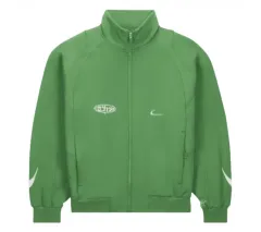 ナイキxオフホワイト / モックネック トラック ジャケット グリーン / L