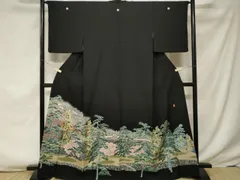 平和屋着物■本加賀友禅作家　窪田裕兆　風景枝松文　暈し染め　正絹　逸品　CABF3760ev