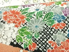 平和屋着物■上質な小紋　切嵌枝花文　正絹　逸品　CABF4873xe