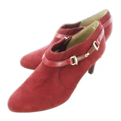 ダイアナ DIANA Artemis ブーティ ブーツ ショート スエード レザー 革 ベルト ビット 23.0cm 赤 レッド /CK7 ■GY18