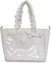 【中古】雑貨 ホワイト 痛バッグ A4多機能2WAYハンドルフリルトートバッグ