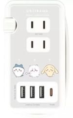 [Used] Home Appliance Power Supply Transformable USB/USB Type-C AC Tap "Chiikawa Something Small and Cute"