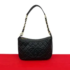 極 美品 シール有 9番台 CHANEL シャネル マトラッセ ココマーク キャビアスキン セミ ワン ショルダーバッグ ハンドバッグ ブラック 765-9