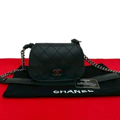 極 美品 袋付 カード シール有 18番台 CHANEL シャネル ココマーク ワイルドステッチ レザー チェーン ショルダーバッグ ブラック 38855