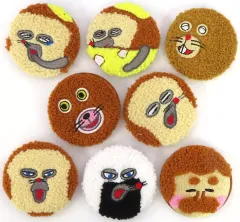 【中古】バッジ・ピンズ 全8種セット 「パンどろぼう POP UP SHOP 2025 ～しゅっちょうパンどろぼう～ トレーディングもこもこ刺繍缶バッジ」