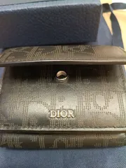 【美品】DIOR ディオール オブリーク ギャラクシー 3つ折り財布 コンパクトウォレット レザー ブラック 黒 付属品完備 正規品