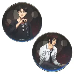 【中古】バッジ・ピンズ リヴァイ・アッカーマン＆ハンジ・ゾエ デカ缶バッジ2個セット 「進撃の巨人 The Final Season Part2×カラオケの鉄人」