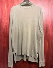 MADE IN Northern Mariana Islands製 80s～90s Polo by Ralph Lauren タートルネックコットンカットソー オリーブ Lサイズ
