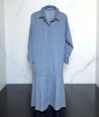 美品　earth music&ecology　ストライプ　マーメイドシャツワンピース　size Free