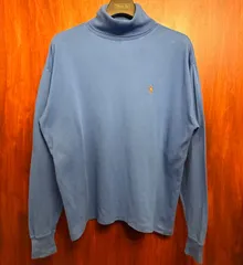 MADE IN Dominican Republic製 90s Ralph Lauren タートルネックコットンカットソー ブルー Mサイズのサムネイル