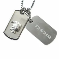 ディーゼル DIESEL ネックレス アクセサリー ドッグタグ ロゴ シルバー色 ■GY18 /MQ