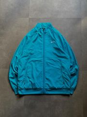 90sナイキ古着NIKEナイロンジャケット刺繍ロゴドローコードブルーDB493 