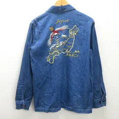 K■アルファ/ALPHA INDUSTRIES バック刺繍 長袖デニムシャツ【M】MENS■34【中古】のサムネイル