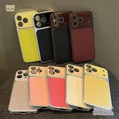 iPhone14-17/Pro/Pro Max 多機種対応 iPhoneケース 保護ケース case 耐衝撃ソフトケース レザー風 リューズ加工 ガラス感大画面窓付き レンズフィルム全包