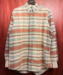 レア MADE IN USA製 90s Ralph Lauren 外タグ チェック柄 長袖ボタンダウンシャツ マルチカラー Lサイズ