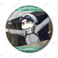 進撃の巨人 カラオケの鉄人 グリッター缶バッジ バンド リヴァイ