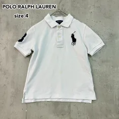 POLO RALPH LAUREN ポロラルフローレン ホワイト size4 ポロシャツ ビッグポニー ナンバリング 綿100％ コットン ロゴ 刺繍 キッズ 子供服 男の子 女の子 人気 定番 希少 レア カジュアル トップス シャツ 白 ★ ■◆