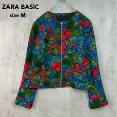 ZARA- trf ／フラワープリント・ジップブルゾン／ Mサイズ - メルカリ