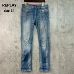 REPLAY リプレイ ANBASS アンバス スリムフィット ストレッチ デニムパンツ ジーンズ ジーパン テーパード ボトムス ズボン カジュアル 5ポケット M914.000.661 555 イタリア インポート デニム size31 ★ ■■