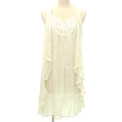 チャイルドウーマン CHILD WOMAN ノースリーブ チュニック クロシェ M アイボリー ■GY99 A0120のサムネイル