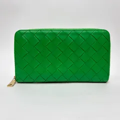 3941 BOTTEGA VENETA ボッテガヴェネタ 長財布 グリーン マキシ イントレチャート 長財布 ラウンドファスナー
