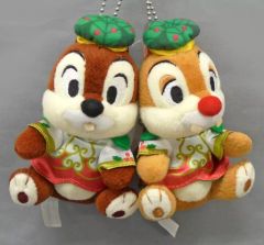 [중고] 봉제 인형 칩 & 데일 인형 장난감 배지 [크리스마스 판타지 2009] 도쿄 디즈니 랜드 한정