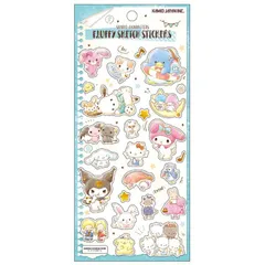 カミオジャパン サンリオキャラクターズ フラッフィースケッチステッカーズ ミント 284623 