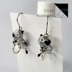 |•ω•)╮⌒♡ブラックハートネコちゃんピアス(⋈◍＞◡＜◍)&✧♥️