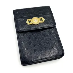GIANNI VERSACE ジャンニヴェルサーチェ　オーストリッチ　ブラック　コインケース　シガレットケース　マルチケース　カードケースのサムネイル