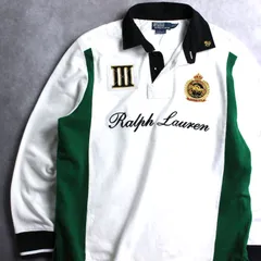 ラルフローレン 豪華刺しゅう 長袖ポロシャツ XLサイズ カスタムフィット ラガーシャツ トレーナー Polo by Ralph Lauren