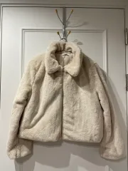 アイボリー ショート ファージャケット