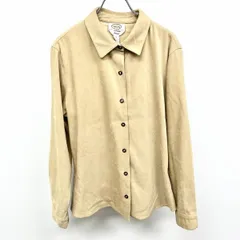 【中古】[印象AB] Talbots タルボット シャツ レディース M イエローベージュ カーキ系 ポリエステル×ポリウレタン ポケット無し フレンチフロント ピーチ起毛 若干ストレッチ 無地 長袖のサムネイル