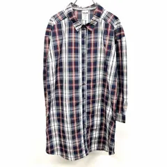 【中古】[印象AB] Kitson キットソン シャツワンピース レディース L ネイビー×レッド×イエロー×ホワイト ポリ×綿 シャツチュニック チェック 長袖のサムネイル