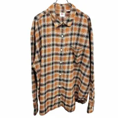 【中古】[印象AB] LEVI'S リーバイス ネルシャツ メンズ XL LL ブラウン 茶×黒×白 綿100% コットン ビエラ起毛 チェック 薄手 長袖 胸ポケットのサムネイル