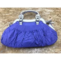 古着 ダイアナ DIANA ハンドバッグ×ショルダーバッグ 2wayバッグ プリーツバッグ ロゴ ダブルジップ かばん カバン パープル 紫 レディース