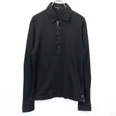 【中古】[印象AB] Theory セオリー プルオーバーシャツカットソー メンズ 36 ブラック 黒 綿100% コットン Tシャツ生地 前立て裏にストライプ 長袖のサムネイル