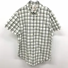 【中古】[印象AB] Timberland ティンバーランド シャツ メンズ L グリーン×イエローブラウン×ホワイト 綿100% チェック ボタンダウン 半袖 胸ポケットのサムネイル