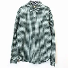 【中古】[印象AB] Timberland ティンバーランド シャツ メンズ L グリーン 緑 綿100% コットン100% チェック ロゴ刺繍 長袖 ロングスリーブ 胸ポケットのサムネイル