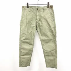 【中古】[印象B] URBAN RESEARCH DOORS アーバンリサーチ ドアーズ テーパードパンツ メンズ 36 杢グリーン 綿100% ウエストの両サイドにアジャスタベルト 無地 ジップフライのサムネイル